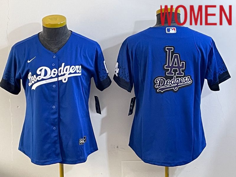 Women Los Angeles Dodgers blank 2024 blue jersey 202411202